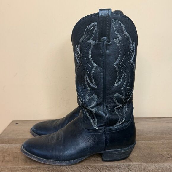 Nocona Classic Mens Leather Black Cowboy Boots Size 10.5 main image 6